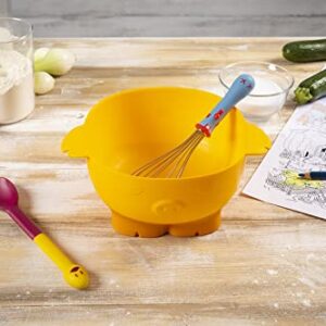 Kuhn Rikon Kinderkitchen Kids Mixing Set | Pig Mixing Bowl, Rooster Whisk & Goose Stirring Spoon | Child-Friendly Kitchen Tools for Real Cooking