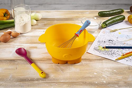 Kuhn Rikon Kinderkitchen Kids Mixing Set | Pig Mixing Bowl, Rooster Whisk & Goose Stirring Spoon | Child-Friendly Kitchen Tools for Real Cooking