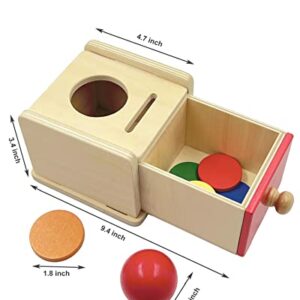 Dailyfunn Montessori Toys Coin&Ball 2-in-1 Drop Box Object Permanence Box for Infant Baby Preschooler 6-24 Months