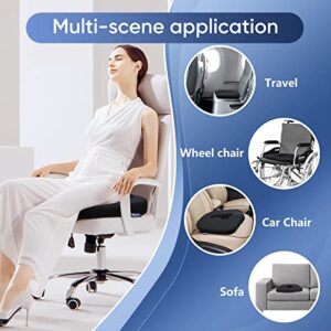 Cushionmint Desk Chair Cushion [Bigger] Office Seat Cushion, [Supportive] [Breathable] Cushion for Office Chair, Memory Foam Seat Cushions for Hip, Tailbone, Coccyx, Sciatica（180-280 lbs, Black）