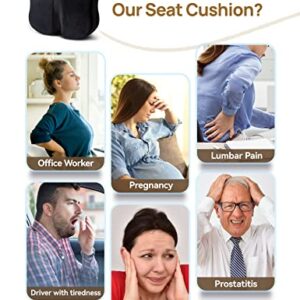 Travel Ease Memory Foam Orthopedic Coccyx Seat Cushion, Seat Cushion for Lower Back Pain and Sciatica Tailbone Pain Relief – Fit for Office Chair, Car Seat, Wheelchair (Black)