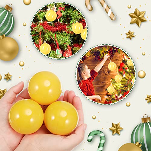 BBTO 36 Pcs ChristmasYellow Ball Ornament Xmas Shiny Balls Christmas Tree Pendants Baubles Set ations for Wreath Garland 2.4 Inch (Glossy Style)