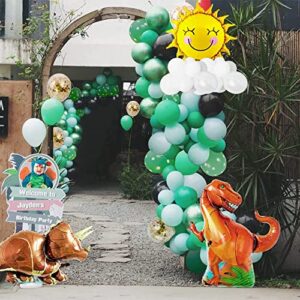 Dinosaur Birthday Party Supplies, 63PCS Dinosaur Party Decorations with Happy Birthday Balloons for Boys Green Dino Themed Party 1st 2nd 3rd Birthday Baby Shower