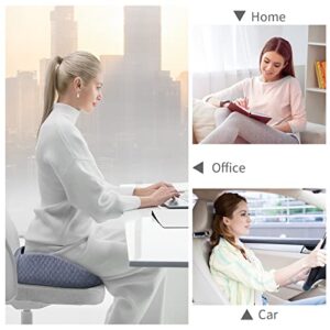 Large Seat Cushion 3D Full Wrap Office Chairs Cushions - Supportive Memory Foam Butt Pillow for Sciatica Pain Relief, Coccyx Seat Cushion for Tailbone Lower Back Pain for Home, Office and Car (Black)