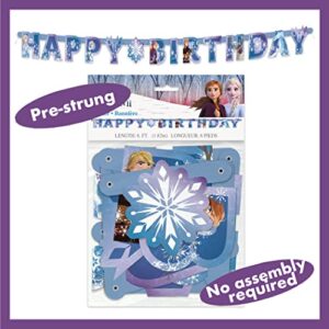 Frozen Birthday Party Supplies Set | Frozen Party Decorations | Frozen Party Supplies | Frozen 2 Theme With Elsa, Anna & Olaf for Boys & Girls | With Banner, Tablecloth / Table Cover, Dinner & Cake Plates, Napkins, Cups, Button | Serves 16 Guests