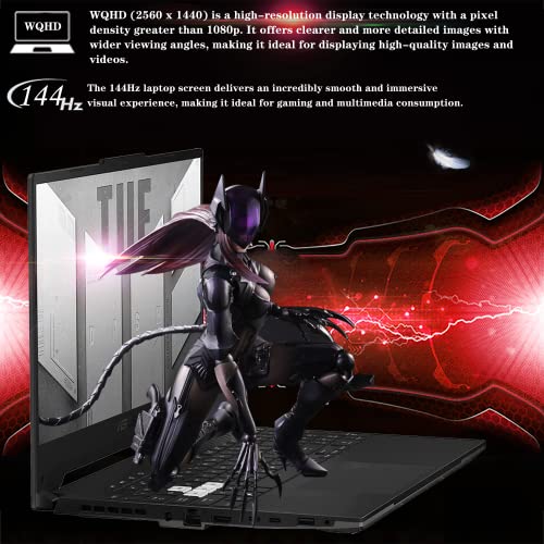 ASUS 2022 TUF F15 15.6" WQHD 144Hz Gaming Laptop, Intel 12th Core i7-12650H, 16GB DDR5 RAM, 1TB PCIe SSD, NVIDIA GeForce RTX 3050 Graphics, Backlit Keyboard, Win 11, Black, 32GB USB Card