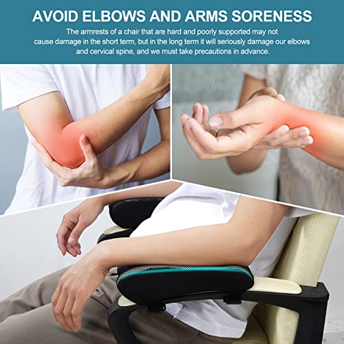 XIFUUXI Office Chair Armrest Pads, Widen & Thicken Ergonomic Computer Chair Arm Pads with Cooling Gel and Memory Foam for Elbow Cushion Protect - for Computer Chair, Gaming Chair (2 Pack)