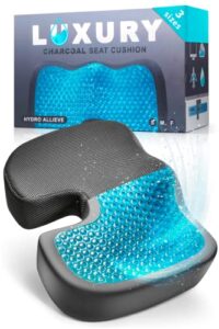 h. gaming pc chair cushion, gel office seat cushion for long sitting, upgraded desk butt pillow for computer gamer chairs, tailbone pain and coccyx pressure relief (medium 120-220lbs)
