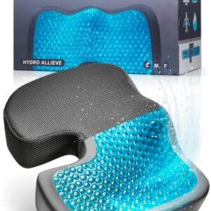 H. Gaming PC Chair Cushion, Gel Office Seat Cushion for Long Sitting, Upgraded Desk Butt Pillow for Computer Gamer Chairs, Tailbone Pain and Coccyx Pressure Relief (Medium 120-220lbs)