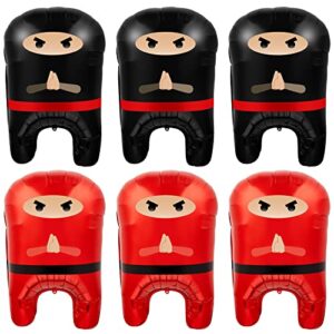 6 pcs ninja birthday party balloons ninja party decoration red and black warrior themed party supplies for boys ninja balloons birthday party supplies for decor party favors kids baby shower