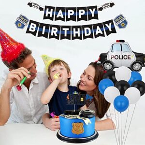 3rd Birthday Decorations for Boy Police Birthday Party Decoration Happy Birthday Banner 3rd Birthday Gifts Boy Police Birthday Party Supplies for Kids Police Cars Cake Topper Police Balloons