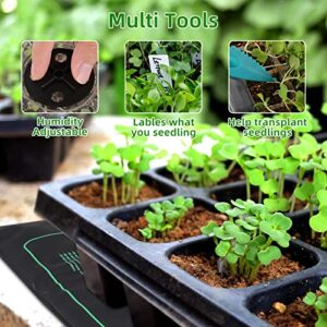 Seed Starter Tray, 40 Cells Seed Starter Kit with Seedling Heat Mat, Germination Tray with Humidity Control Domes, Cloning Kit, Propagation and Germination Station, Heat Mat for Plants Starter Kit