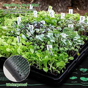 Seed Starter Tray, 40 Cells Seed Starter Kit with Seedling Heat Mat, Germination Tray with Humidity Control Domes, Cloning Kit, Propagation and Germination Station, Heat Mat for Plants Starter Kit