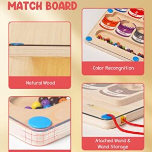 GAMENOTE Magnetic Color and Number Maze - Wooden Magnet Board Puzzles Toddler Activities Counting Matching Games Montessori Fine Motor Skills Toys