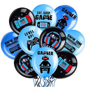 video game balloons gamer birthday party balloons gaming latex balloon game controller balloon garland arch kit for kids boys girls game themed party supplies game on level up party decorations