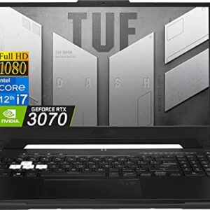 ASUS 2022 Newest TUF Gaming Laptop, 15.6 inch FHD Display, Intel Core i7-12650H 10 Core, NVIDIA GeForce RTX 3070, 16GB DDR5 RAM, 1TB SSD, 144Hz Refresh Rate, Windows 11 Home, Bundle with JAWFOAL