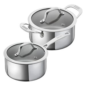 KUHN RIKON Allround 2-Piece Casserole Pot and Saucepan Set, Stainless Steel