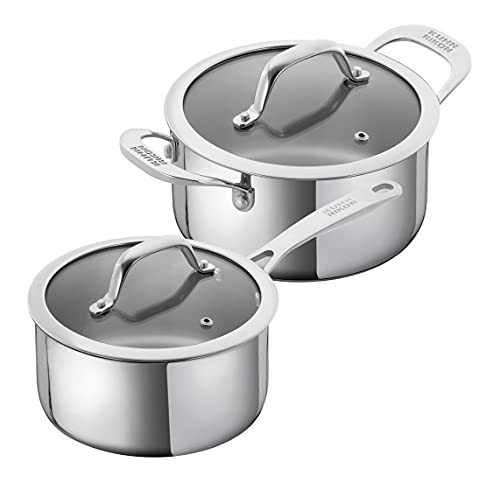 KUHN RIKON Allround 2-Piece Casserole Pot and Saucepan Set, Stainless Steel