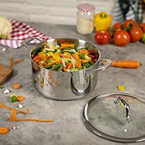 KUHN RIKON Allround 2-Piece Casserole Pot and Saucepan Set, Stainless Steel