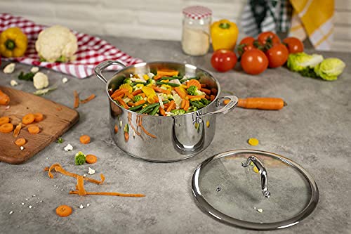 KUHN RIKON Allround 2-Piece Casserole Pot and Saucepan Set, Stainless Steel