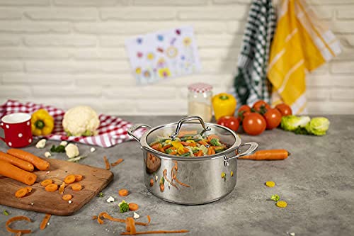 KUHN RIKON Allround 2-Piece Casserole Pot and Saucepan Set, Stainless Steel