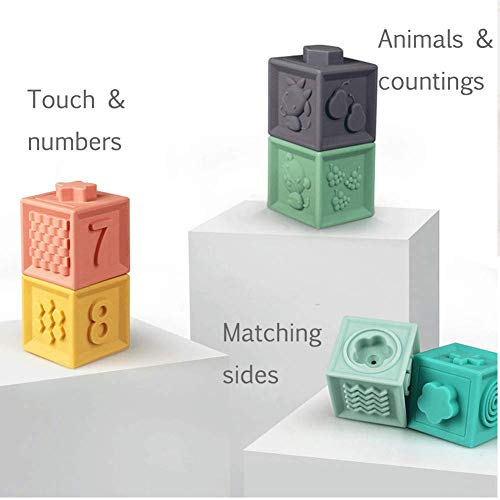 Litand Soft Stacking Blocks for Baby Montessori Sensory Infant Bath Toys for Toddlee Toddlers Babies 6 9 Month 1 2 Year Old