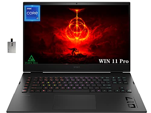 HP 2022 OMEN O17 17.3" 165Hz Gaming Laptop, Intel Core i7-12700H, 16GB RAM, 1TB PCIe SSD, Backlit Keyboard, NVIDIA GeForce RTX 3070Ti 8GB, HD Webcam, Win 11 Pro, Black, w/ 32GB USB Business Card