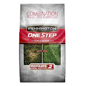 pennington one step complete sun & shade bare spot grass seed, 5 pounds, white