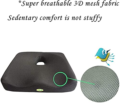 WXLBHD Orthopedic Seat Cushion for Office Chair Memory Foam Car Seat Cushion，Ergonomic Desk Chair Cushion for Tailbone, Lower Back Pain, Sciatica Relief