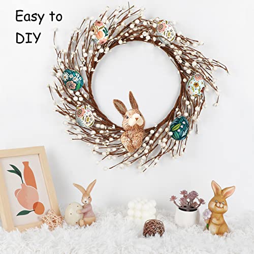 Whonline 18 Inches Pip Berry Wreath Christmas Wreath Off White Winter Wreath for Festival Celebration Front Door Wall Window Home Decor