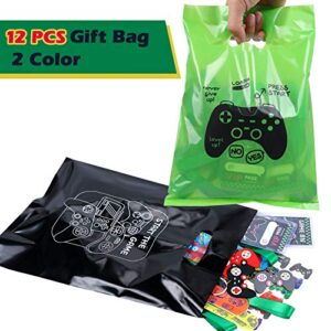 Golray 94pcs Video Game Party Favors Gamer Party Gift VIP Pass Holder Slap Bracelets Keychain Tattoos Party Treat Bags Kids Boy Gaming On Themed Birthday Party Supplies Pinata Gift Goodie Bag Fillers