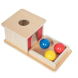 Adena Montessori Full Size Object Permanence Box with Tray Three Balls Montessori Toys for 6-12 Month Infant 1 Year Old Babies Toddlers