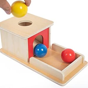 Adena Montessori Full Size Object Permanence Box with Tray Three Balls Montessori Toys for 6-12 Month Infant 1 Year Old Babies Toddlers