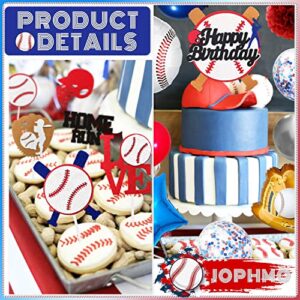 Baseball Birthday Party Decorations Sports Party Supplies Baseball Theme Happy Birthday Banner Cake Topper Balloons Paper Pom Poms Lanterns for Boys Girls Birthday Baby Shower (Baseball-01)