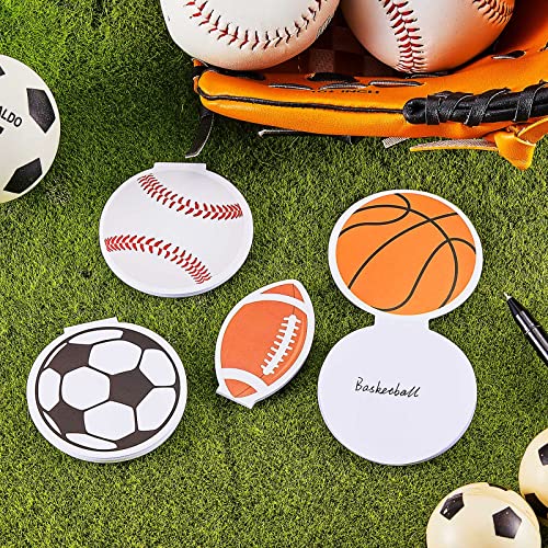 24 Sets Mini Sport Ball Notepads, Football Soccer Baseball Basketball Notepads, Sports Theme Notepad Party Decorations for Kids Boys Party Supplies Favor