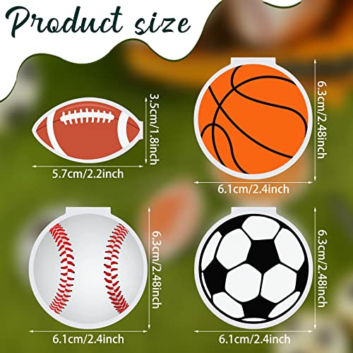 24 Sets Mini Sport Ball Notepads, Football Soccer Baseball Basketball Notepads, Sports Theme Notepad Party Decorations for Kids Boys Party Supplies Favor