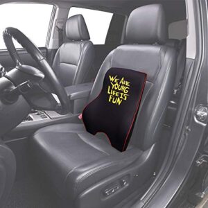 We Are Young Life is Fun™ Ergonomic Back Cushion for Cars, Offices, and Home - Memory Foam Cushion