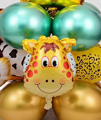 First Birthday Party Jungle Safari Themed 1st Birthday Wild One Party Balloons Decorations Backdrop With Animal Balloons for Kids Boys Girls Party Supplies (1st Safari Theme Birthday)