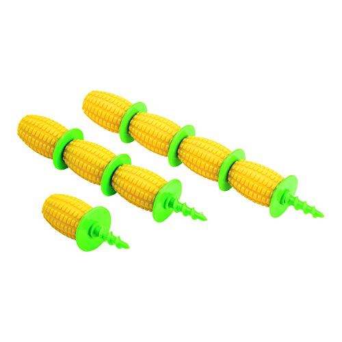 Kuhn Rikon Corn Holders - 8 Piece Set Yellow/Green, 2.75" x 1.2"