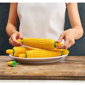 Kuhn Rikon Corn Holders - 8 Piece Set Yellow/Green, 2.75" x 1.2"