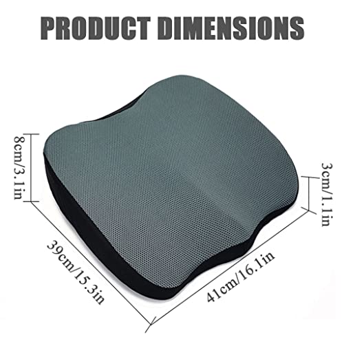 WAASHOP Heightening Seat Cushion for Short People, Breathable Memory Foam Car Seat Cushion with Zipper Comfortable Ergonomic Cushion for Office Chair Wheelchair Anti-Slip Car Seat Cover