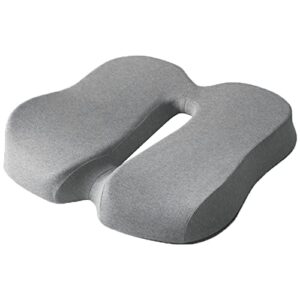 ergonomic memory foam seat cushion for office chair cushion car seat cushion,sciatica and lower back pain relief anti slip cushion for wheelchair truck -light grey-47×40×9cm