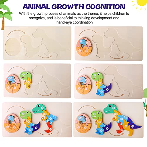 SHIERDU 6-Pack Wooden Animal Growth Puzzle Puzzles for Kids Ages 3-5 Montessori Toys for 3 4 5 Year Olds Gifts for 2-4 Year Old Boys Girls