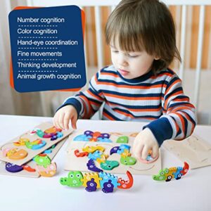 SHIERDU 6-Pack Wooden Animal Growth Puzzle Puzzles for Kids Ages 3-5 Montessori Toys for 3 4 5 Year Olds Gifts for 2-4 Year Old Boys Girls