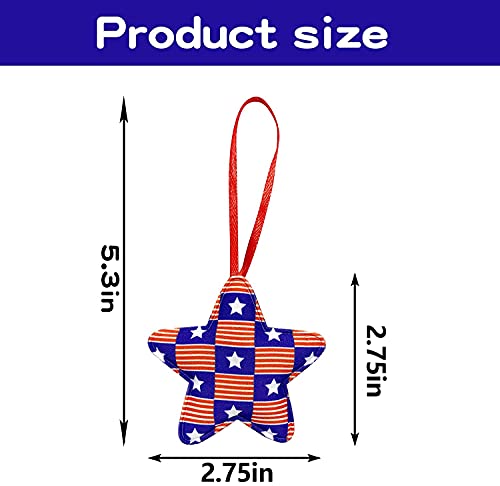 Deloky 30Pcs Memorial Day Tree Decorations 4th of July Ornaments for Tree 2.7x5.3 Inch Memorial Day Ornaments 4th of July Tree Decorations Patriotic American Flag Star Tree Ornaments (S)
