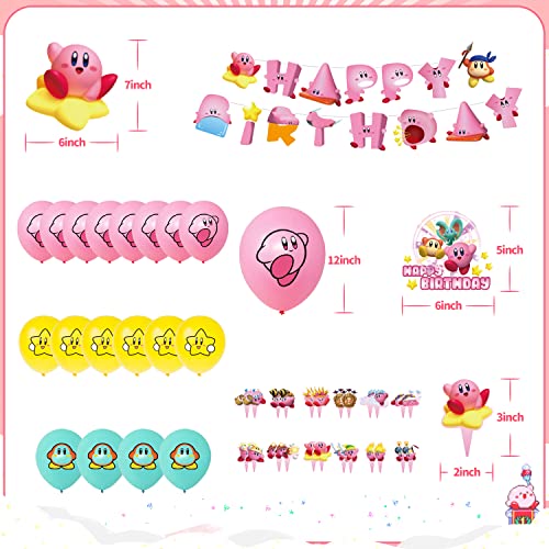 Star Birthday Party Decorations, Star Party Supplies with Cute Happy Birthday Banner, Cake Topper and 24pcs Cupcake Topper, 44PCS Game Themed Birthday Party Supplies for Girls and Boys (Balloon Set)