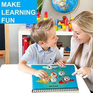 Montessori Busy Book for Toddlers - Preschool Learning Activities for Kids - Montessori Toys - Travel Activity - Toddler Learning & Educational Toys - Autism Sensory Books - Kindergarten Learning