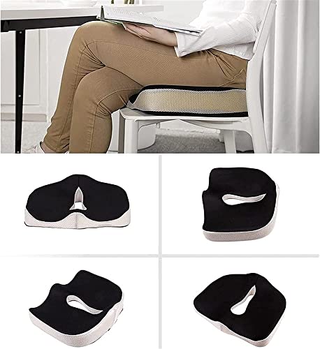 BUZZNN Seat Cushion for Office Chair, Desk Chair Car Seat Cushion for Tailbone Pain, Ergonomic Memory Foam Coccyx Seat Cushion for Sciatica, Back Pain Relief