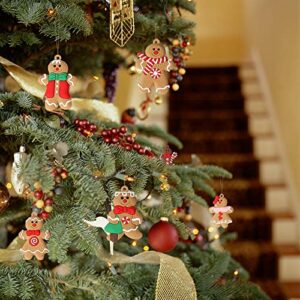 12pcs Gingerbread Man Ornaments for Christmas Tree Assorted Plastic Gingerbread Figurines Ornaments for Christmas Tree Hanging Decorations 3 Inch Tall