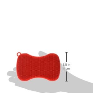 Kuhn Rikon Stay Clean Silicone Scrubber, 1, Red